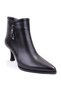 Dza07-92826905 Black Classic Zippered 8 cm Thin Heeled Women's Boots