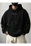 I Don'T Care Printed Premium Oversize Hooded 3 Thread Cotton Sweatshirt