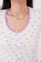Wide Collar Short Sleeve Lace Trim Bow Detail Floral Pattern Pointelle Shorts Summer Women's Pajama Set Premium Viscose - 6