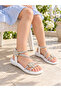 Girl's Floral Glittery Velcro Sandals