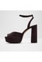 Monnae Ladies Brown Heeled Sandals - 3
