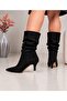 Women's Lara Drawstring Short Black Suede Boots - 2