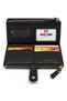 Black Women's Wallet with Zipper, Multiple Compartments, Snap Fastener Card Holder and Coin Wallet - 4