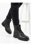 Men's Black Genuine Leather Non-Slip Sole Boots - 2
