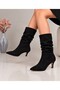 Women's Lara Drawstring Short Black Suede Boots