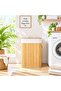 Bamboo Laundry Basket with Lid, 60L Foldable Clothes Hamper with Handles – Portable Dirty Laundry Storage Organizer for Home, Dorm & Bedroom - 3