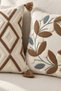 Geometric and Wreath Patterned Decorative Cushion Cover Set with Tassels and Hidden Zipper 42X42 cm - 3
