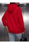 Women's Cotton 3 Thread Oversize Hooded Sweatshirt with Kangaroo Pocket - 5