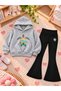 Girl's Hooded Sweatshirt Spanish Style Leggings Set Printed 3 Yarn Rastered Winter Set