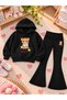 Girl's Hooded Sweatshirt Spanish Style Leggings Set Printed 3 Yarn Rastered Winter Set