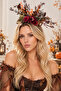 Fall Floral Crown Burgundy Floral Leaf Bohemian Crown Halloween Halloween Costume Accessory