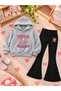 Girl's Hooded Sweatshirt Spanish Style Leggings Set Printed 3 Yarn Rastered Winter Set