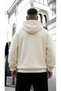 Men's 3 Yarn Minimal Leopard Print Design Trendy Oversize Hooded Hoodie Comfortable Fit Casual Sports - 2
