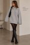 Oversize Soft Textured Women's Knitted Long Sweater Dress Tunic - 2