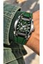 Automatic (Without Battery)-Green Silicone Cord-Steel Case-5 Atm-Men's Wristwatch in Stylish Box