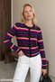 Women's Colorful Slim Fit Buttoned Striped Knitwear Cardigan-00556167
