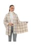 1 Piece Women's Soft Textured Winter Patterned Scarf Shoulder Shawl Beige Plaid Suitable for Large Sizes