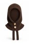 Women's Brown Balaclava Buttoned Wool Knitted Balaclava Beanie Hooded Neck Collar Women's Hat - 6