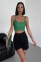 Glb-Stl41414 High-Waisted Flexible Lycra Crepe Shorts Offering Style and Comfort in One, Black - 3