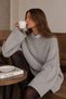 Oversize Soft Textured Women's Knitted Long Sweater Dress Tunic - 5