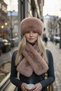 Women's Winter Vegan Fur Plush Hat and Scarf Set - 7