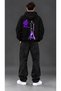 Purple Chess King Printed Oversize Hooded Sweatshirt - 2
