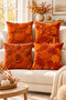 Autumn Themed 3D Look Orange Decorative Pillowcase 43X43 cm – (Double Sided) - 3