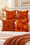 Autumn Themed 3D Look Orange Decorative Pillowcase 43X43 cm – (Double Sided) - 2