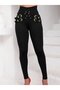 Women's High Waist Front Cross Bird Eye Detailed Diver Leggings