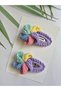 Colorful Wind Rose Handmade Anti-Allergic 2-Piece Snap Buckle Crochet Hair Accessory Suitable for All Ages - 5