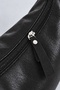 Women's Nilüfer Black Textured Faux Leather Large Size Lined Hobo Shoulder Bag with Back Zipper Pocket - 4