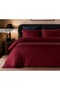 Signature Cotton Satin Double Duvet Cover Set - Burgundy