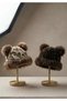 Leopard Patterned Fur Plush Hat with Pompom, Fur Ears, Hidden Ears - 2