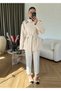 White Stand Collar Belted Trench Coat - 3
