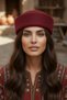Women's Pillbox Hat Cashmere Retro Classic Hat Stewardess Hat - 7