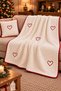 Welsoft Fleece TV Blanket: Embroidered, Soft Plush, Piped, Armchair Throw, and Knee Blanket