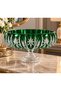 Lalezar Handmade Cut Crystal Glass Bowl with Foot 28 cm – Colorful Decorative Salad and Fruit Bowl