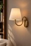 Modern Wall Sconce with Fabric Head and Gold Metal Body, Decorative Indoor Lighting - 3