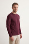 100% Cotton Single Jersey Basic Men's T-Shirt Compact Combed Cotton Soft Fabric Regular Fit Anti-Sweat Long Sleeve Burgundy Sportsman Biker T-Shirt Body - 6