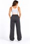3-Thread Side Piping, Adjustable Cuffs, Baggy Winter Women's Sweatpants with Internal Ribbing, Smoked Gray Brown Black Stone - 5