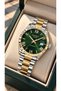 Green-Automatic (Without Battery)-5 Atm-Yellow Silver Color, Men's Watch with Calendar in Stylish Box - 2