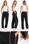 3-Thread Side Piping, Adjustable Cuffs, Baggy Winter Women's Sweatpants with Internal Ribbing, Smoked Gray Brown Black Stone - 2