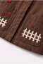 Children's Embroidered Brown Gardener Jacket - 3
