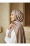 Leopard Patterned Cotton Jacquard Shawl Mi̇ra Series Mink Color