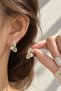 Women's Earrings with Pearl Detail and Stone Butterfly Figure - 3