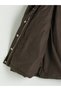 Brown Stand Collar Quilted Women's Puffer Coat - 8