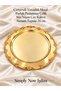 Framed Round Metal Shiny Stainless Steel Promise Engagement Tea Coffee Presentation Tray 34 Cm, Gold & Gold