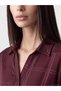 Alita City Lcw Studio Burgundy Plaid Women's Shirt with Belt at the Waist - 3
