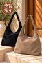Set of 2 Suede Shoulder Bags – Soft Textured Women's Bags with Adjustable Straps