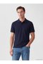 Peak New Season Navy Blue Polo Collar Pique Men's T-Shirt